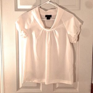 Apostrophe Y2K Sheer Cowlneck Blouse Puff Sleeves Ivory Small